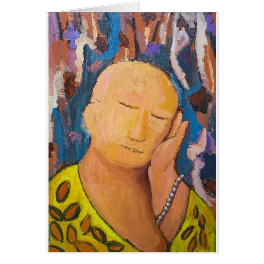 Sleeping Buddha (naive expressionism portrait) Cards (Front)