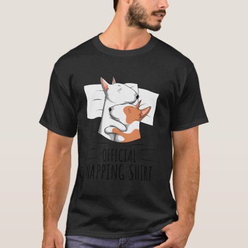 Sleeping Bull Terrier Dog Official Napping T_Shirt