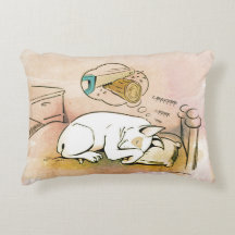 Sleeping Bull Terrier Pillow