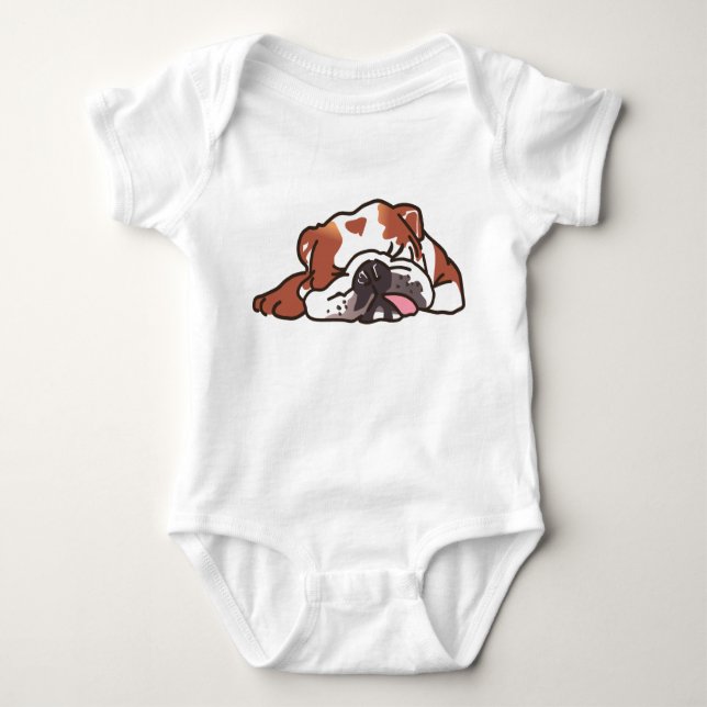 Sleeping Bulldog Baby Bodysuit (Front)
