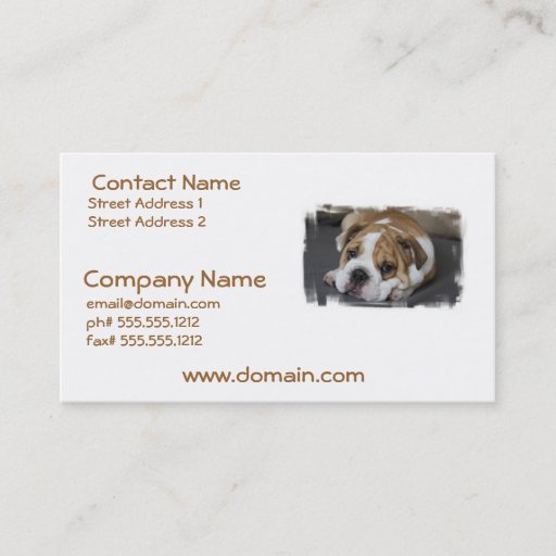 Customizable Sleeping Bulldog Business Cards