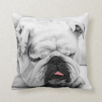 Sleeping Bulldog Throw Pillow