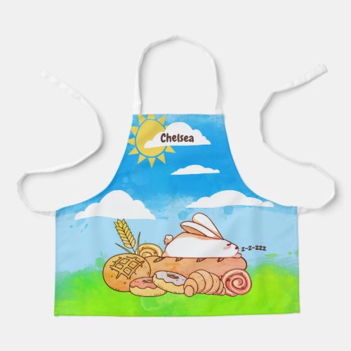 Sleeping bunny bread sweets buns kids cooking apron