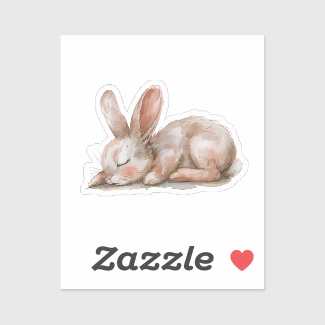 Sleeping Bunny Neutral Colors Sticker (Sheet)