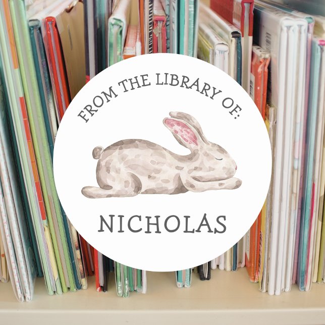 Sleeping Bunny rabbit baby bookplate (Creator Uploaded)