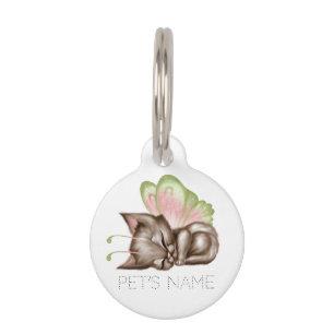 Sleeping Butterfly Kitten 1 Pet ID Tag
