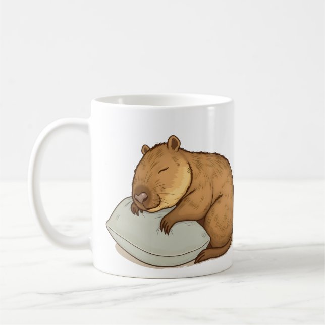 sleeping Capybara Sleepybara Coffee Mug (Left)