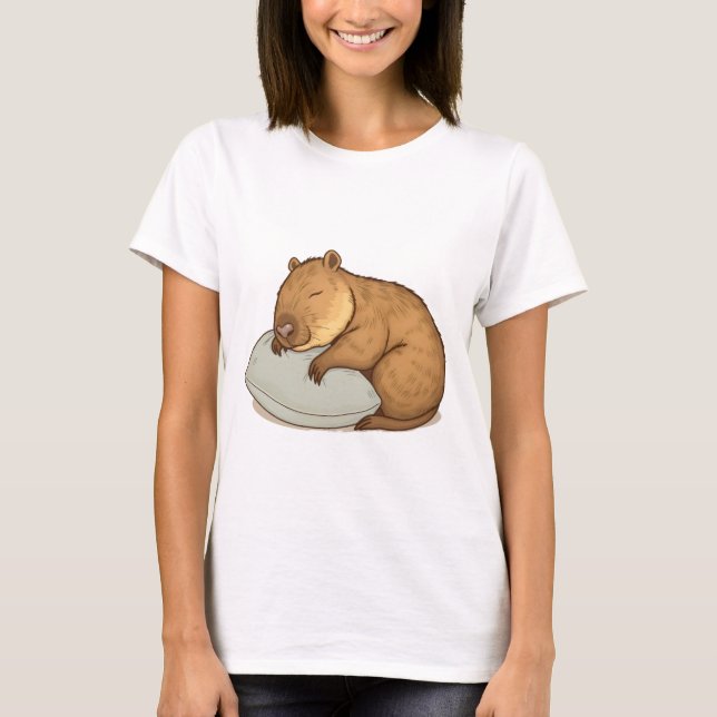 sleeping Capybara Sleepybara T-Shirt (Front)