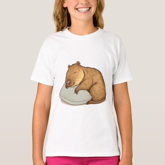 sleeping Capybara Sleepybara T-Shirt (Front)
