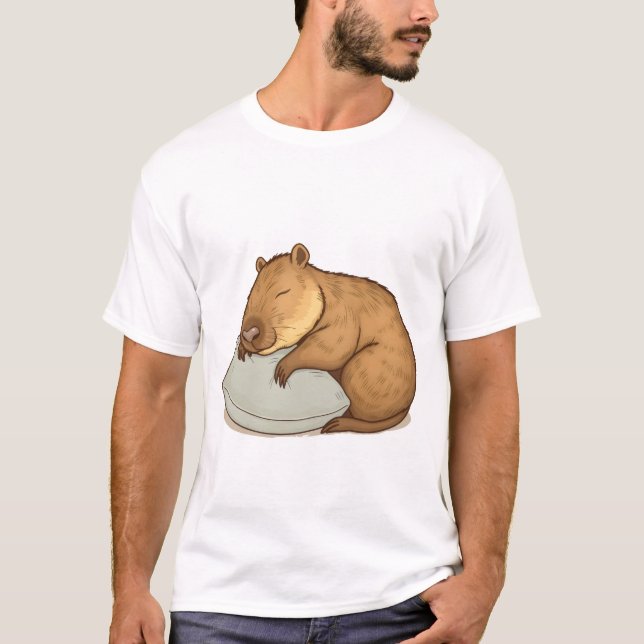 sleeping Capybara Sleepybara T-Shirt (Front)