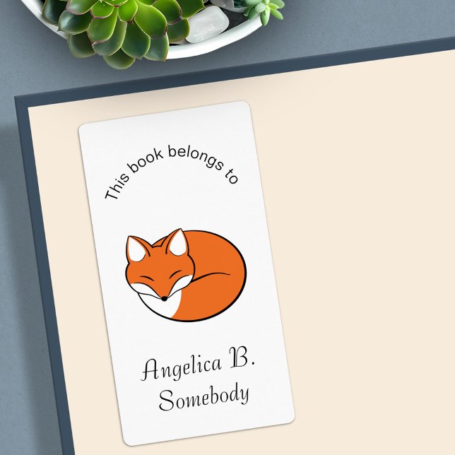 Sleeping Cartoon Fox Bookplate (Creator Uploaded)