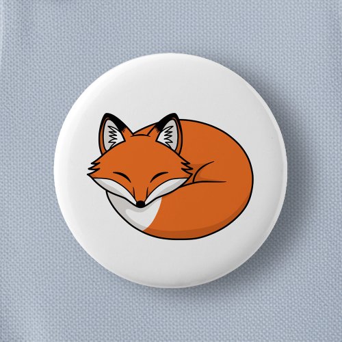 Sleeping Cartoon Fox Button