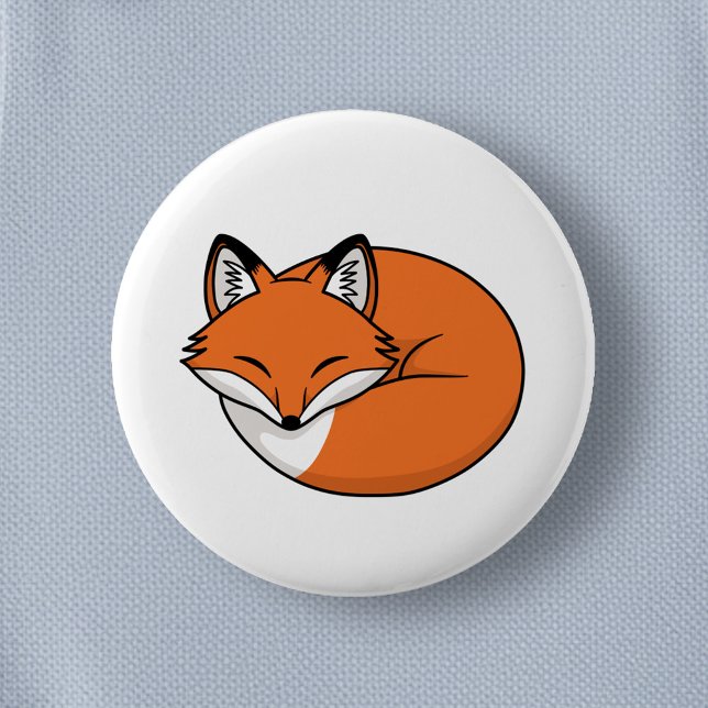 Sleeping Cartoon Fox Button (Creator Uploaded)
