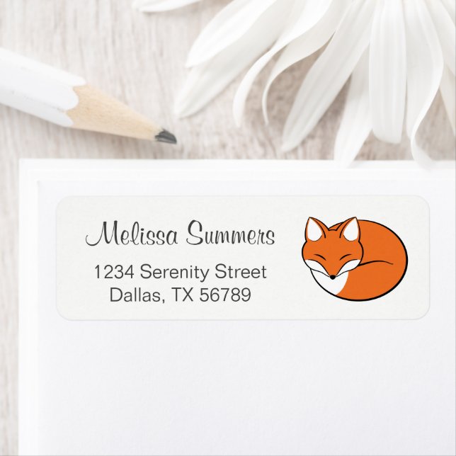 Sleeping Cartoon Fox Label (Insitu)