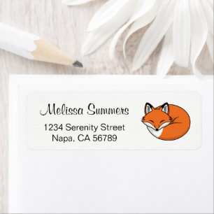 Sleeping Cartoon Fox Label