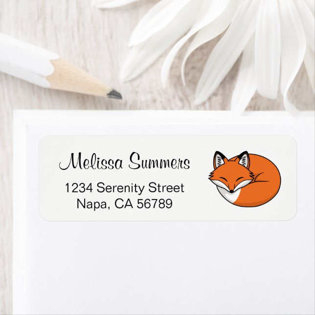 Sleeping Cartoon Fox Label (Insitu)