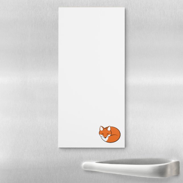 Sleeping Cartoon Fox Magnetic Notepad (In Situ)