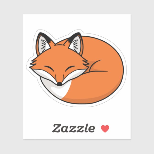 Sleeping Cartoon Fox Sticker (Sheet)