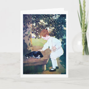 Sleeping Cat and Child, Jessie Willcox Smith Card