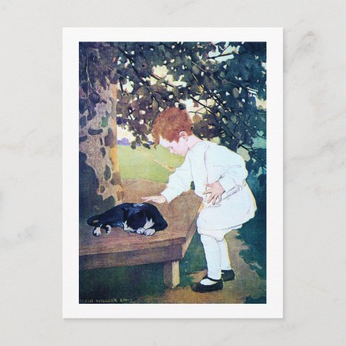 Sleeping Cat and Child Jessie Willcox Smith Postcard