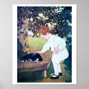 Sleeping Cat and Child, Jessie Willcox Smith Poster