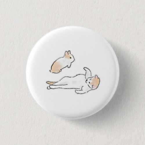 Sleeping Cat and Cute Bunny Pet Gift Button