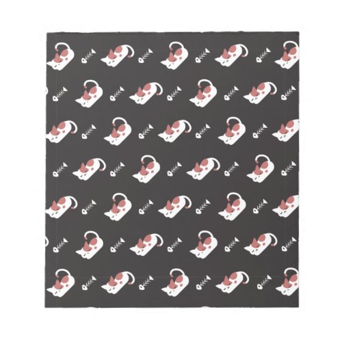 Sleeping Cat and Fish Bone Pattern II Notepad