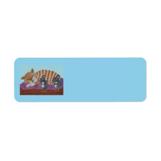 Sleeping Cat and Sneaky Mice Label