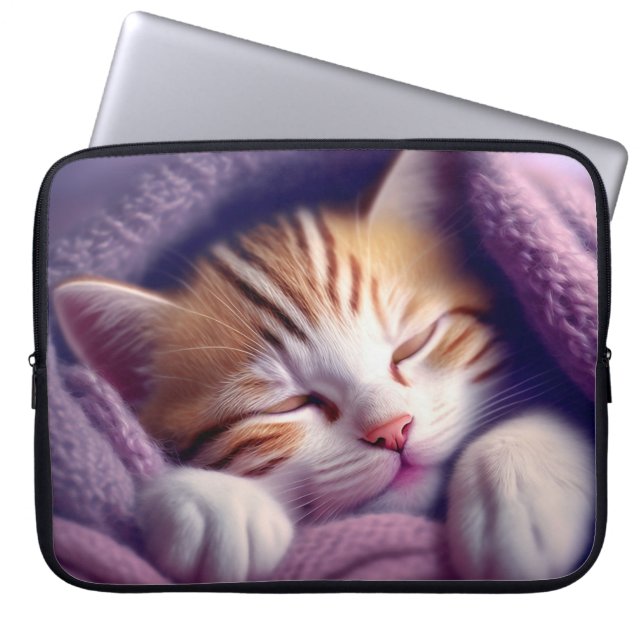 SLEEPING CAT ART LAPTOP SLEEVE (Front)