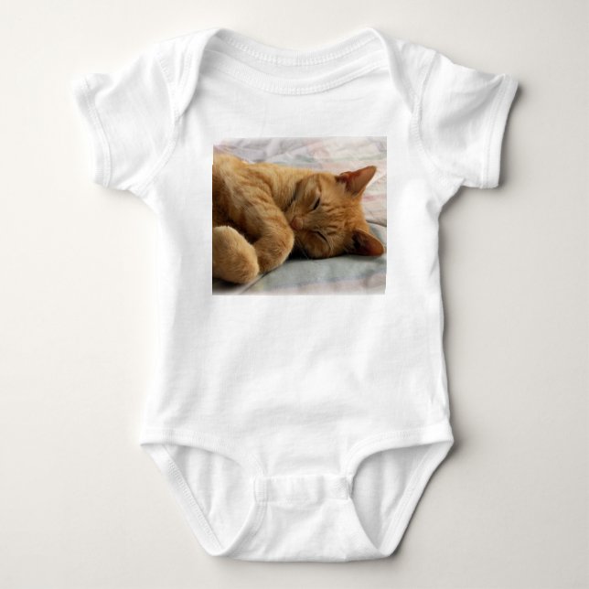 Sleeping Cat Baby Bodysuit (Front)