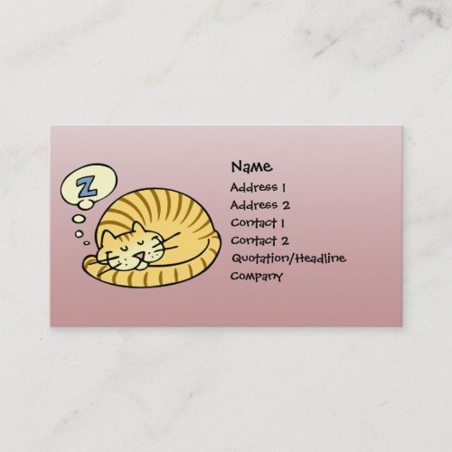 Sleeping Cat Business Card