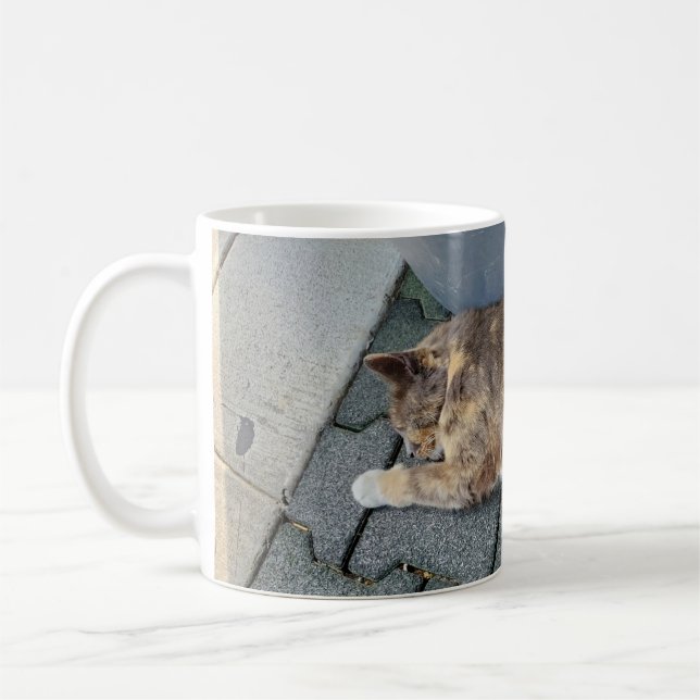 Sleeping cat coffee mug (Left)