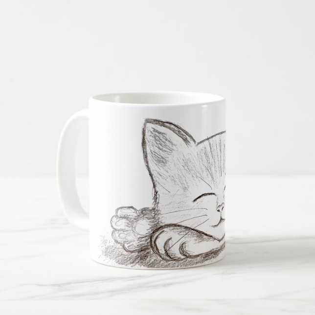 Sleeping Cat Coffee Mug (Front Left)