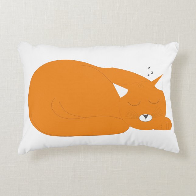 sleeping cat - cute minimalist illustration accent pillow (Front)
