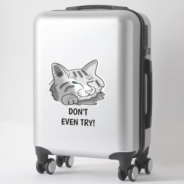 Sleeping Cat Don't Even Try! Sticker (Suitcase)