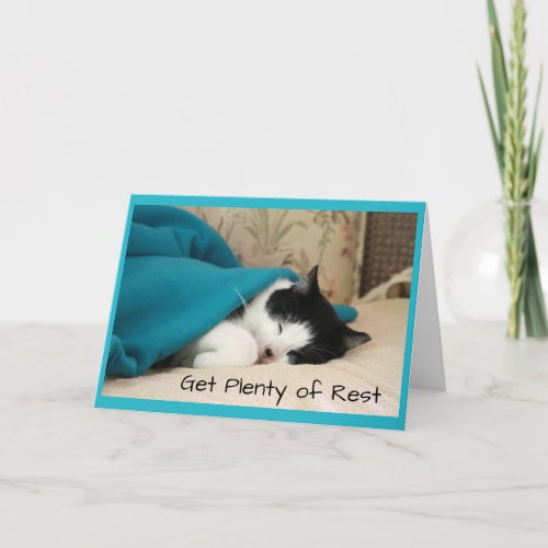 Sleeping Cat Get Well Card
