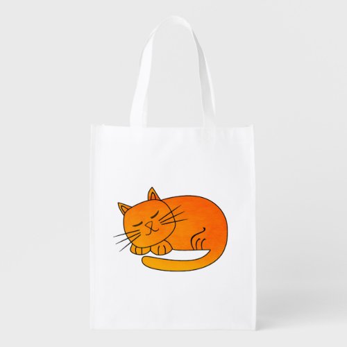 Sleeping Cat Grocery Bag