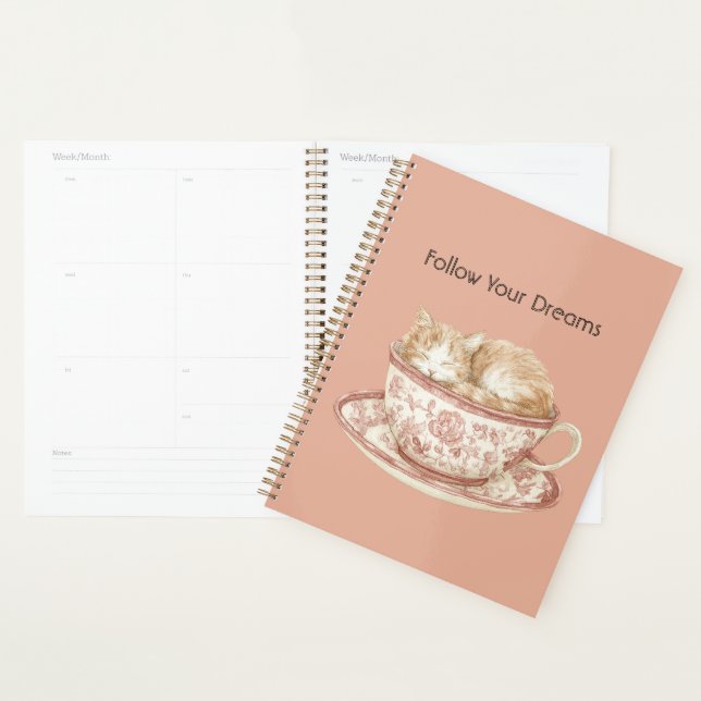 Sleeping Cat In A Cup Planner (Display)