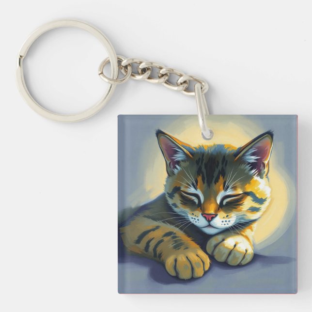 Sleeping cat keychain (Front)