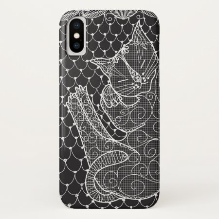 Sleeping Cat Lace Doily (b&w) On Case-mate Iphone Xs Case