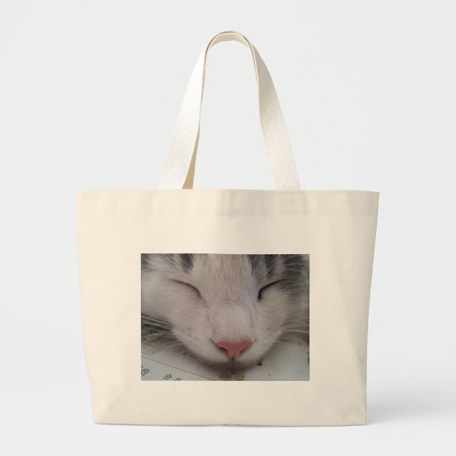 Sleeping Cat Large Tote Bag (Front)