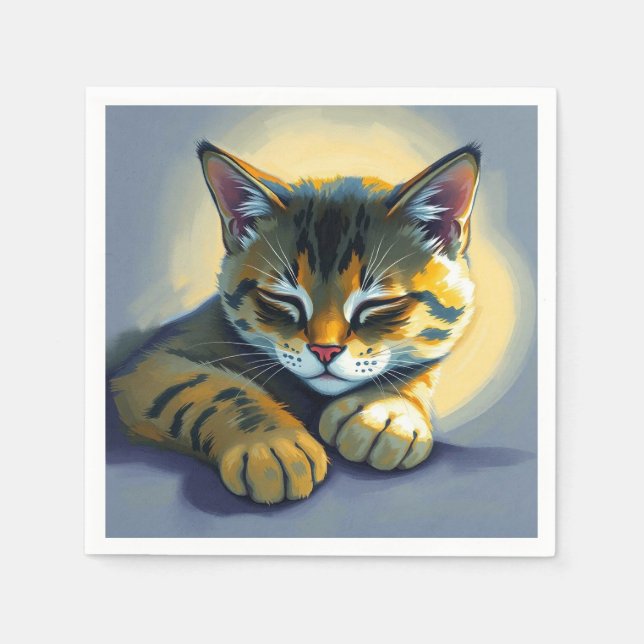 Sleeping cat napkins (Front)