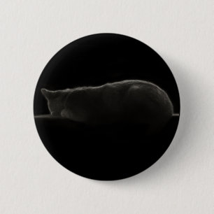 Sleeping Cat Silhouette Button