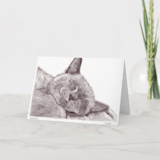Sleeping Cat Thank You Card