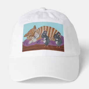 Sleeping Cat with Sneaky Mice  Hat