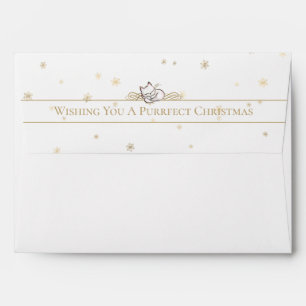 Sleeping Cats on Christmas Seasonal Holiday Envelope
