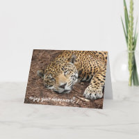Sleeping Cheetah, funny retirement card