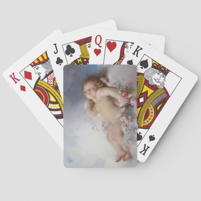 Sleeping Cherub (Putto) (by Léon Bazille Perrault) Poker Cards (Back)