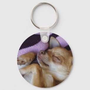 Sleeping Chihuahua Keychain