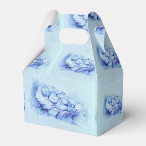 SLEEPING CHILD BLUE BOY BABY SHOWER FAVOR BOXES